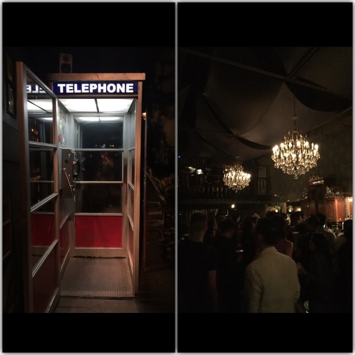Another Speakeasy. Walking into a phone booth, putting in the code and having the phone booth open to lead you into a funky bar with exotic cocktails and a classy crowd.